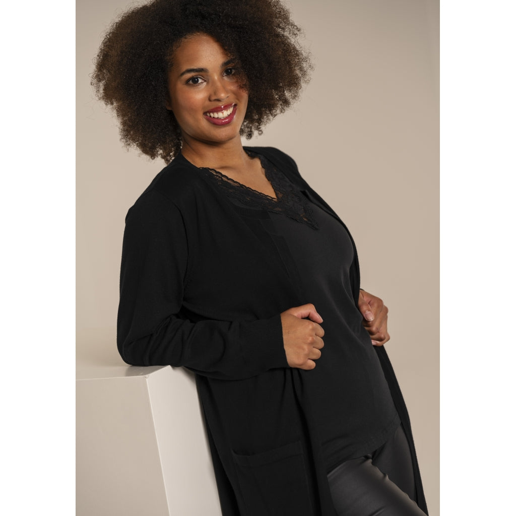 Sandgaard Top med V-hals og bomuld Top Black