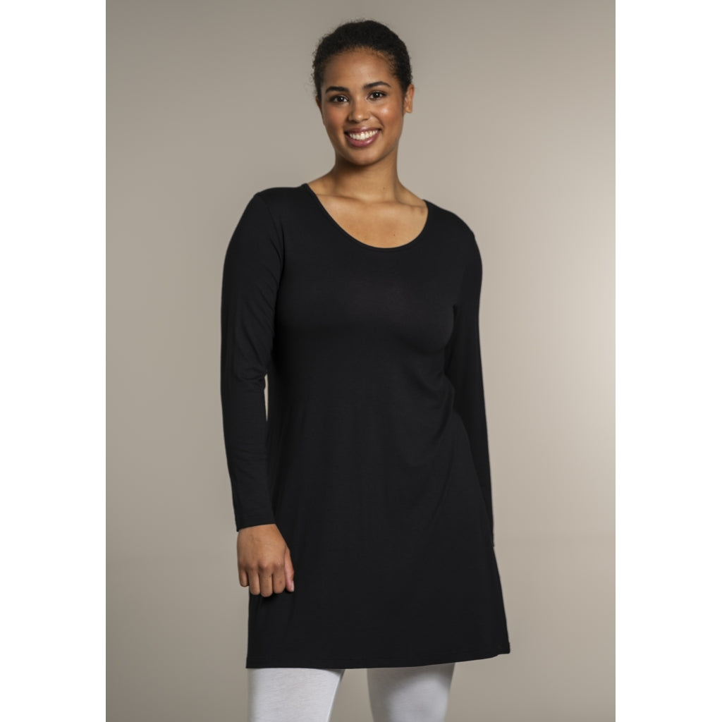 Sandgaard A-shape bluse med lange ærmer T-Shirt Black