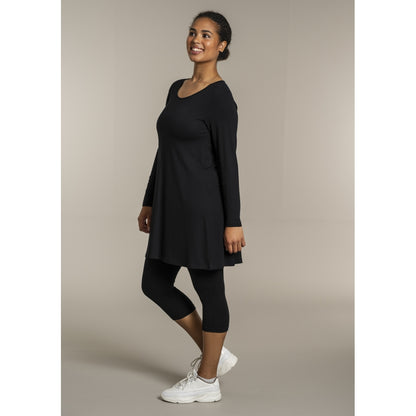 Sandgaard A-shape bluse med lange ærmer T-Shirt Black