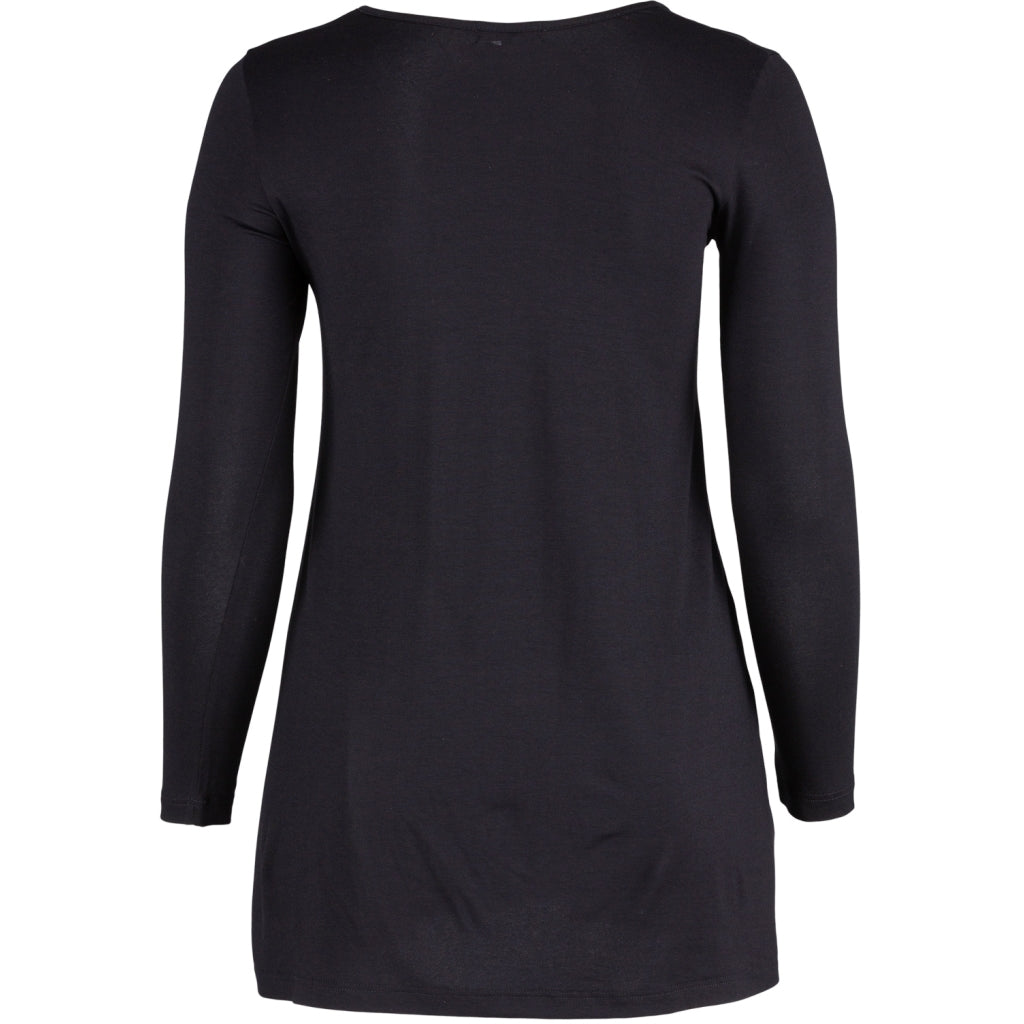 Sandgaard A-shape bluse med lange ærmer T-Shirt Black