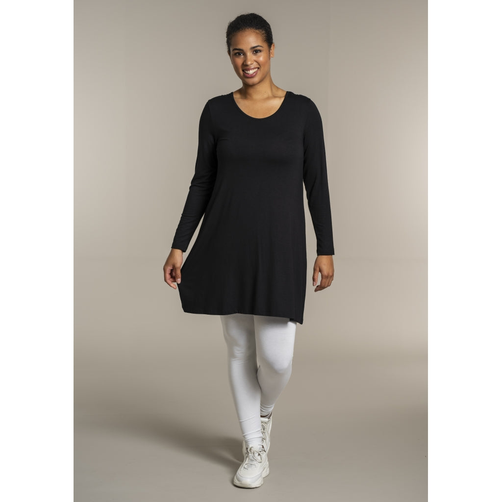 Sandgaard A-shape bluse med lange ærmer T-Shirt Black