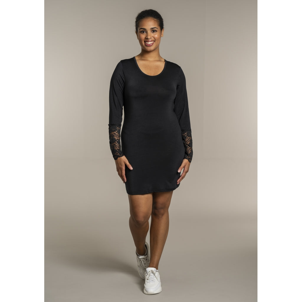 Sandgaard Bluse med blonde ærmer Top Black