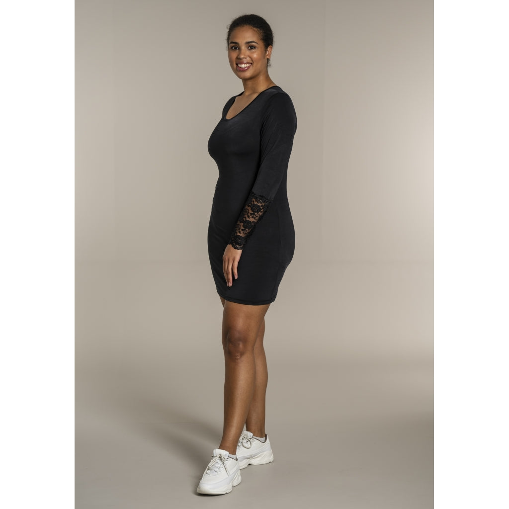 Sandgaard Bluse med blonde ærmer Top Black