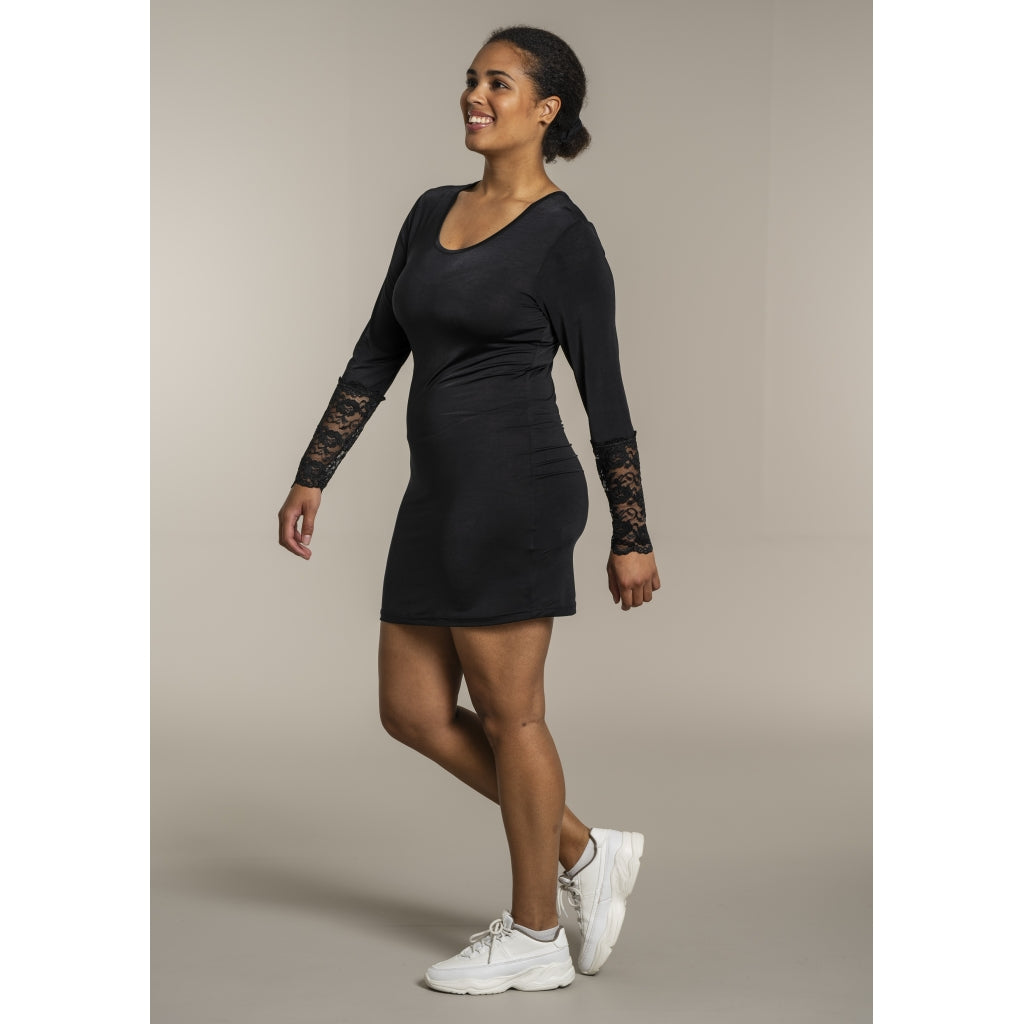 Sandgaard Bluse med blonde ærmer Top Black