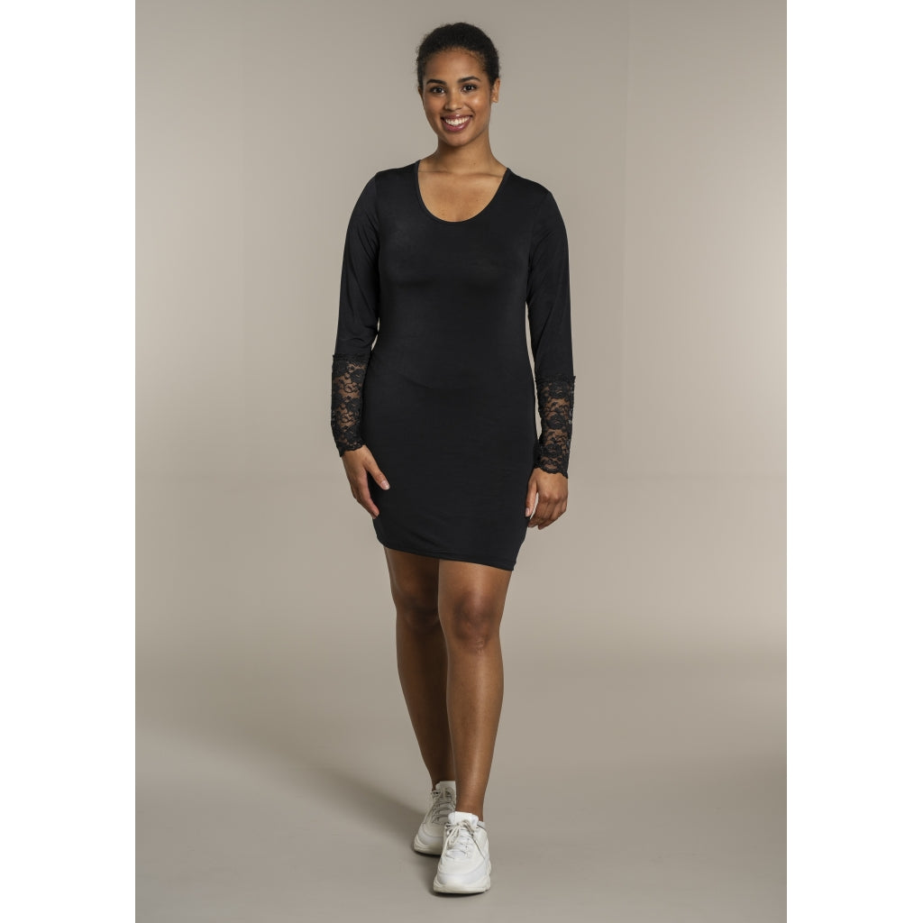 Sandgaard Bluse med blonde ærmer Top Black