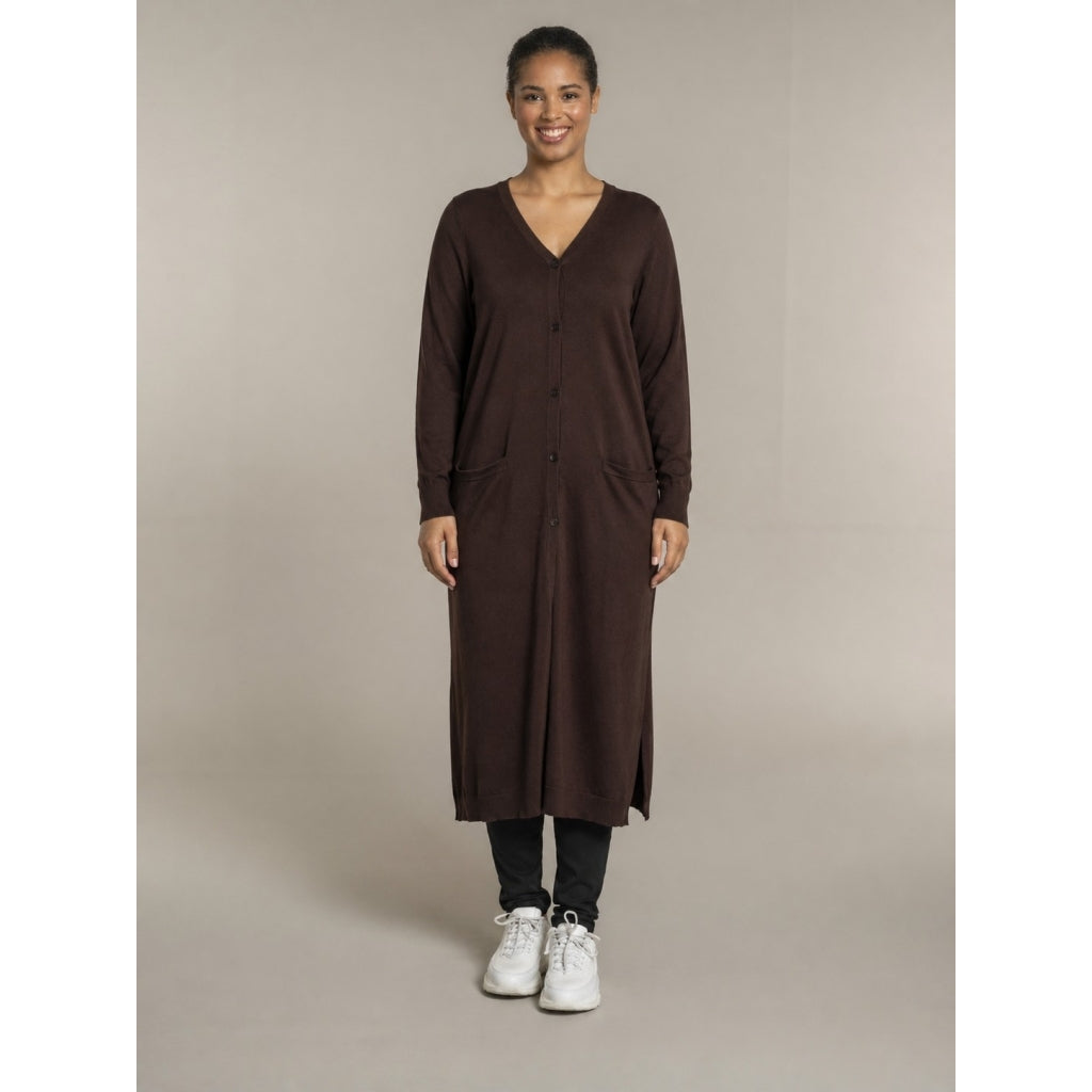 Sandgaard Helsinki - Long Cardigan Cardigan Dark Brown