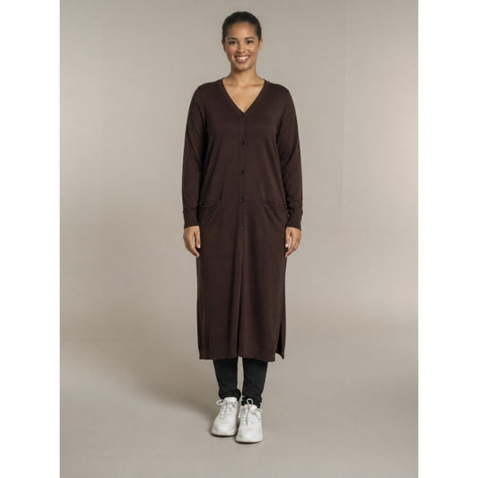 Sandgaard Helsinki - Long Cardigan Cardigan Dark Brown