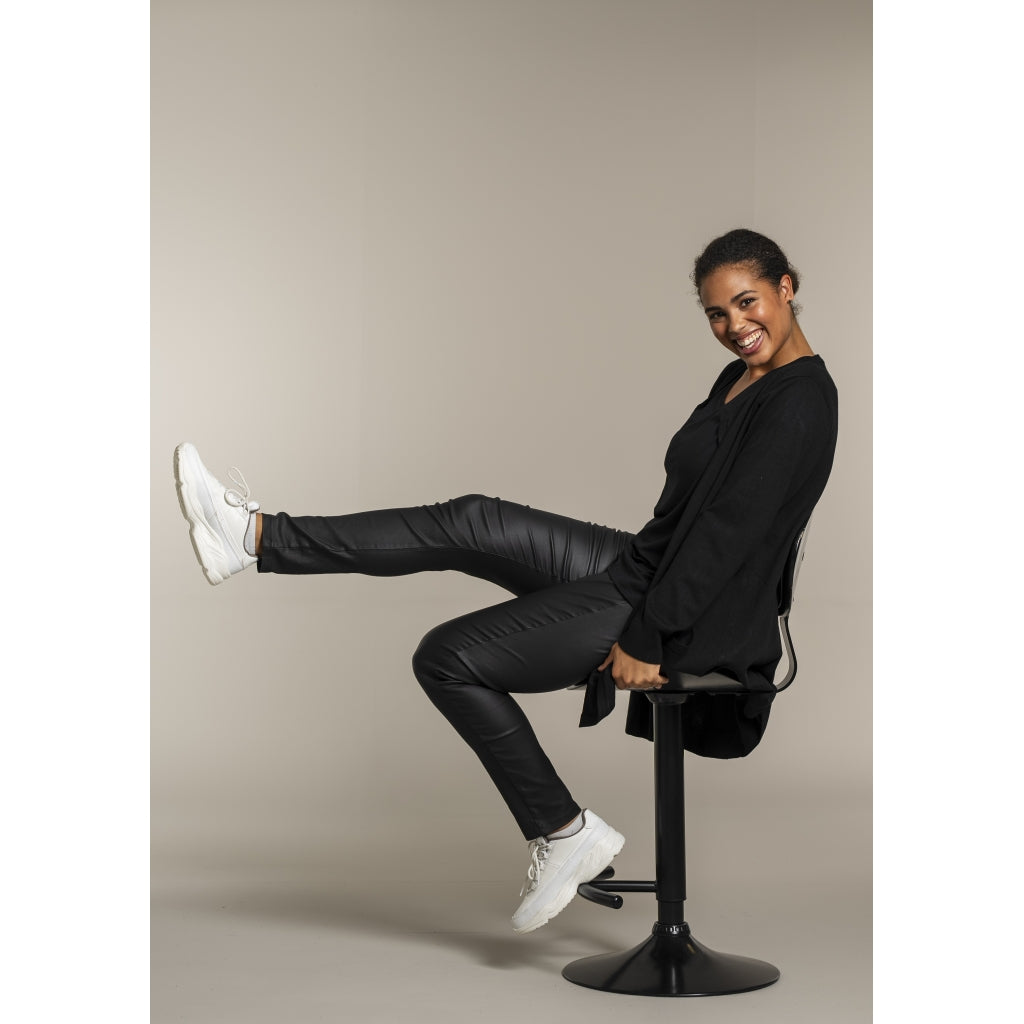 Sandgaard Lang cardigan med lommer Long Cardigan Black