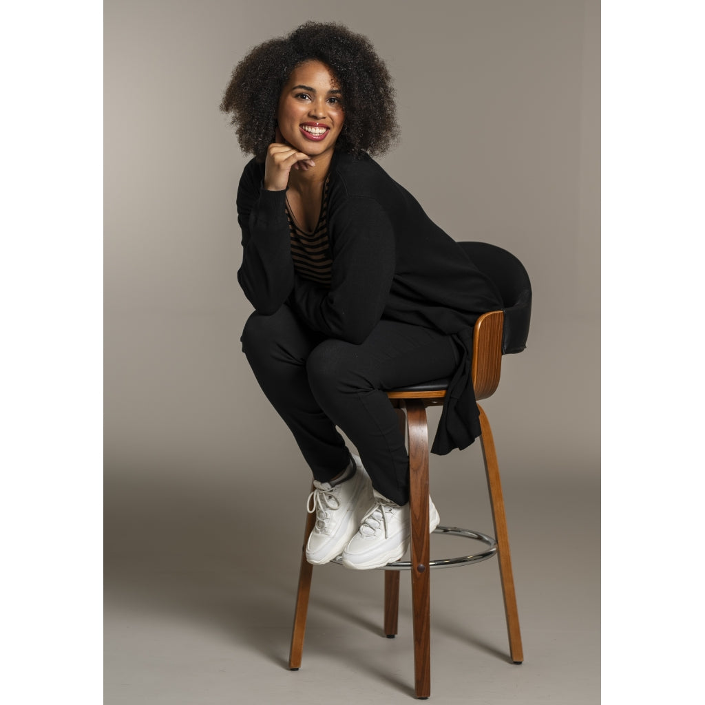 Sandgaard Lang cardigan med lommer Long Cardigan Black