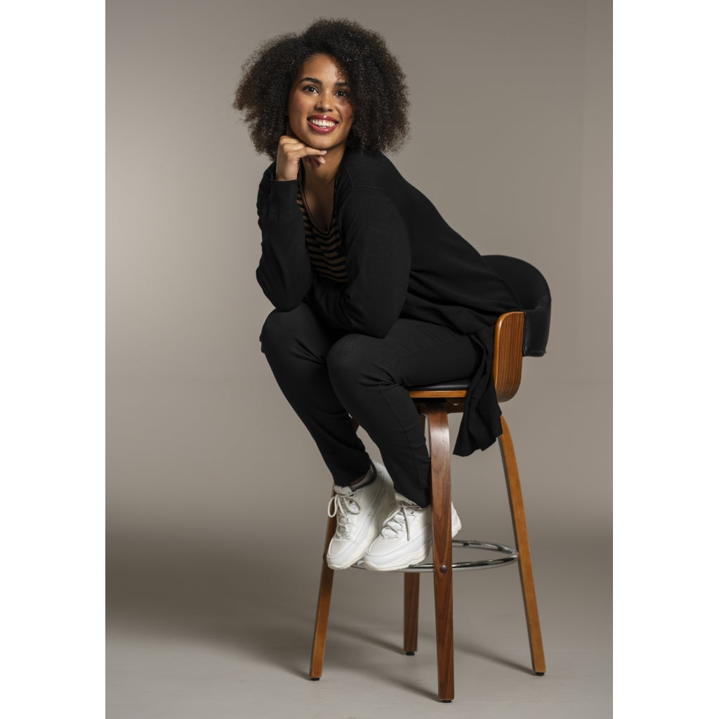 Sandgaard Lang cardigan med lommer Long Cardigan Black