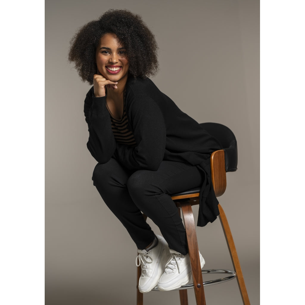Sandgaard Lang cardigan med lommer Long Cardigan Black