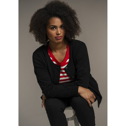Sandgaard Lang cardigan med lommer Long Cardigan Black