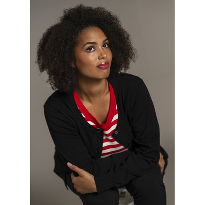 Sandgaard Lang cardigan med lommer Long Cardigan Black