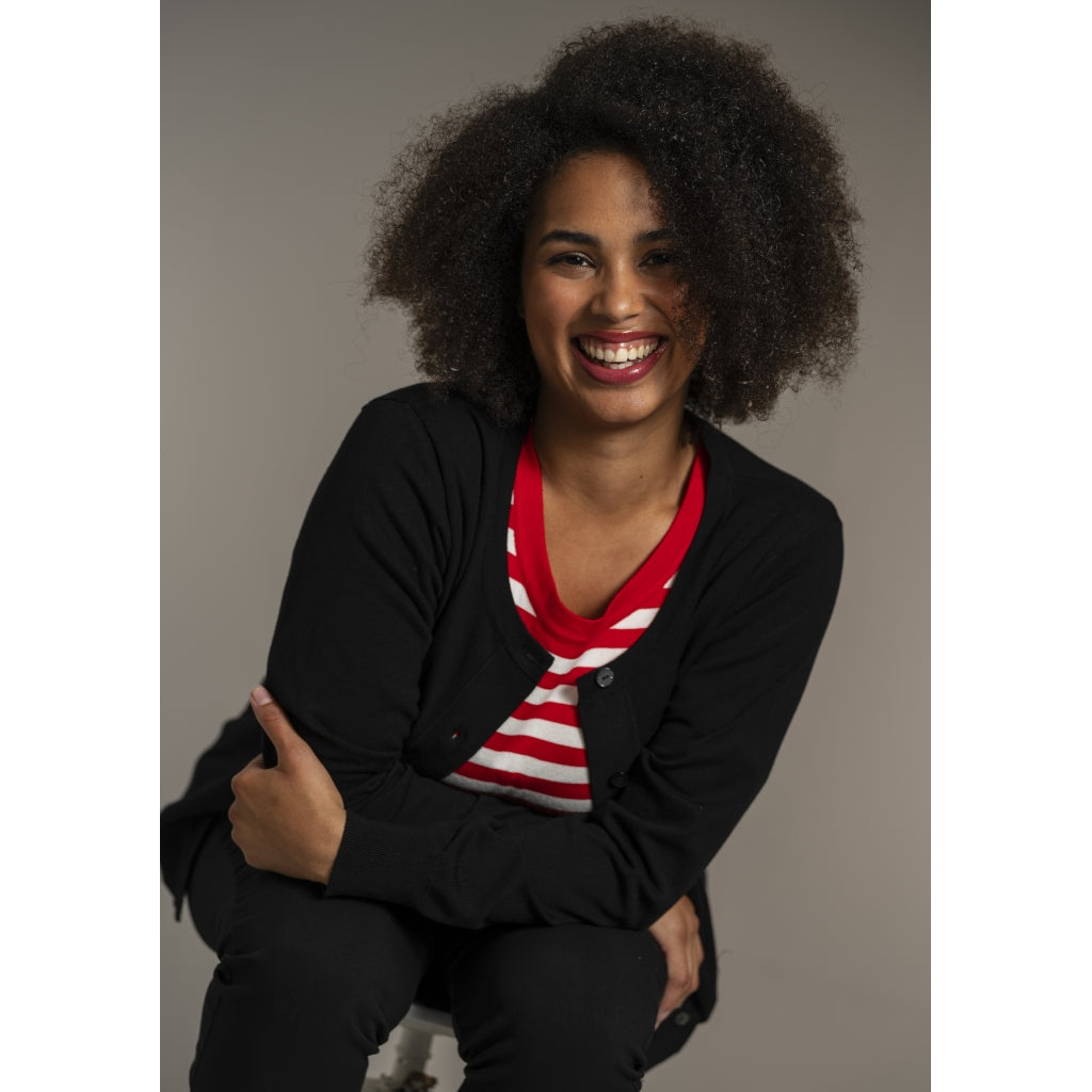 Sandgaard Lang cardigan med lommer Long Cardigan Black