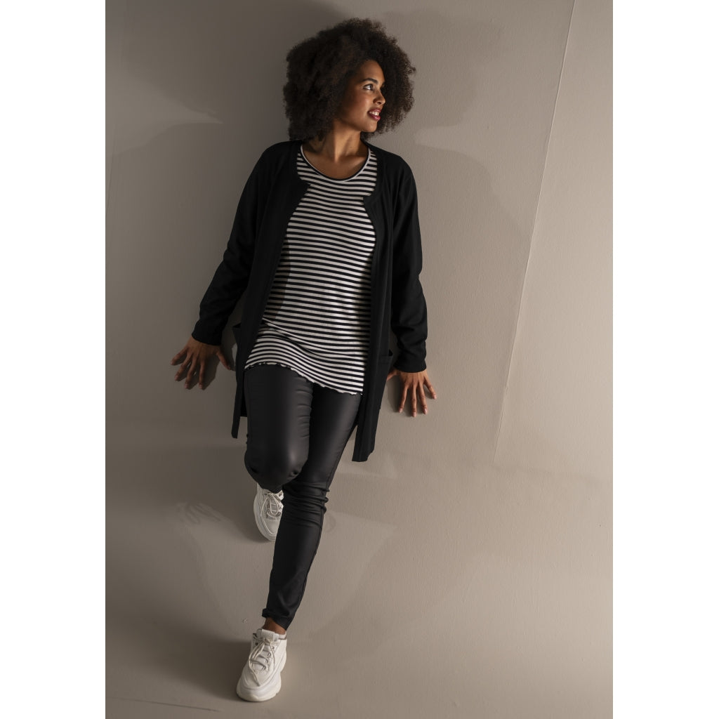 Sandgaard Lang cardigan med lommer Long Cardigan Black
