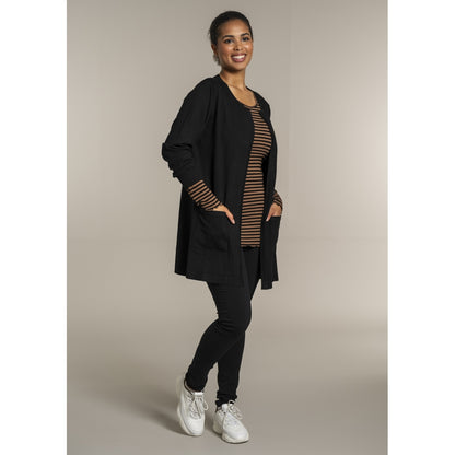 Sandgaard Lang cardigan med lommer Long Cardigan Black