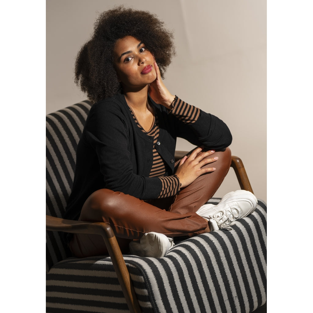 Sandgaard Lang cardigan med lommer Long Cardigan Black