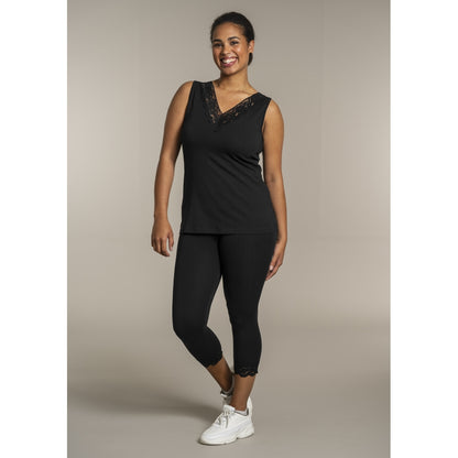 Sandgaard Leggings i 3/4 leggings med blonder Leggings Black