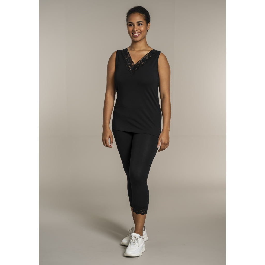 Sandgaard Leggings i 3/4 leggings med blonder Leggings Black