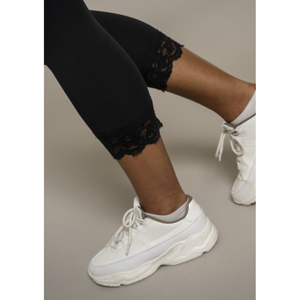 Sandgaard Leggings i 3/4 leggings med blonder Leggings Black
