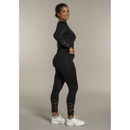 Sandgaard Leggings med blonde detalje Pants Black