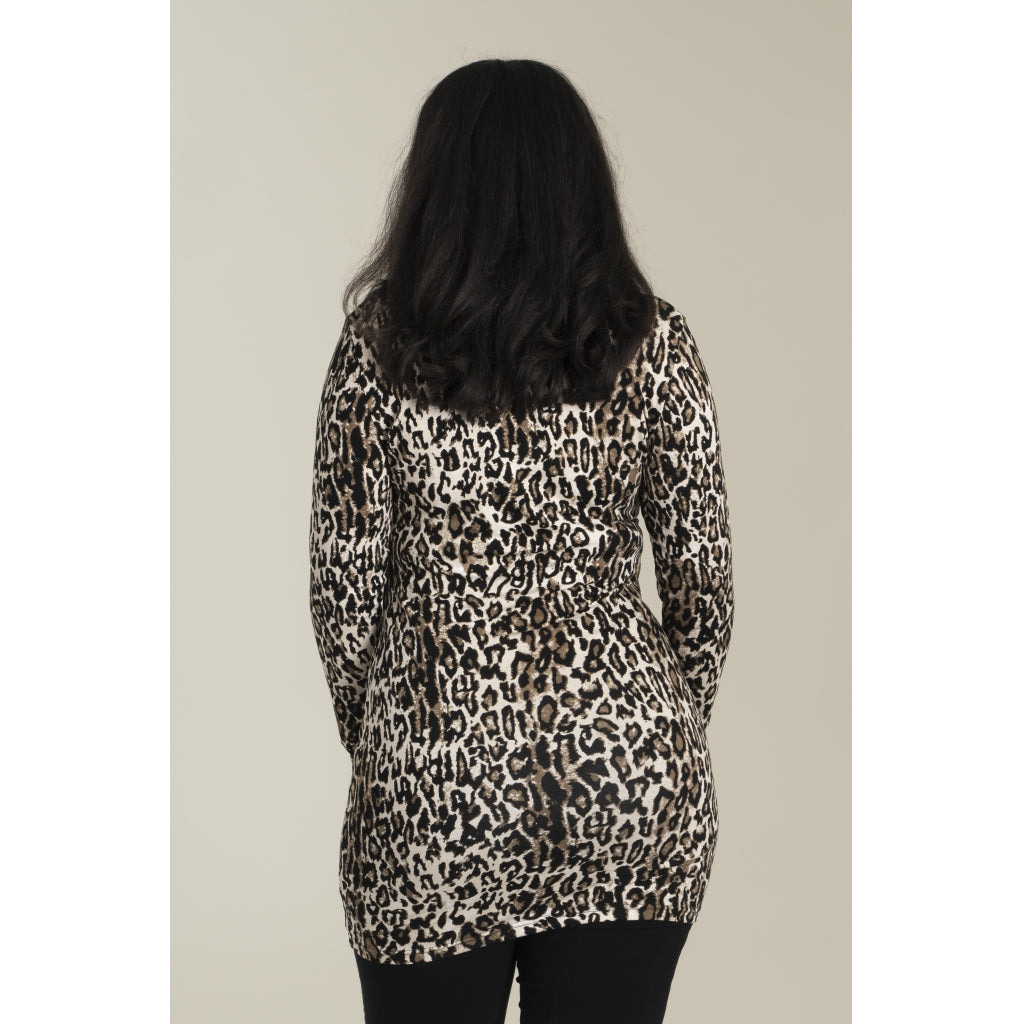 Sandgaard Slim lang ærmet t-shirt i leopard print Long Top Brown Leoprint
