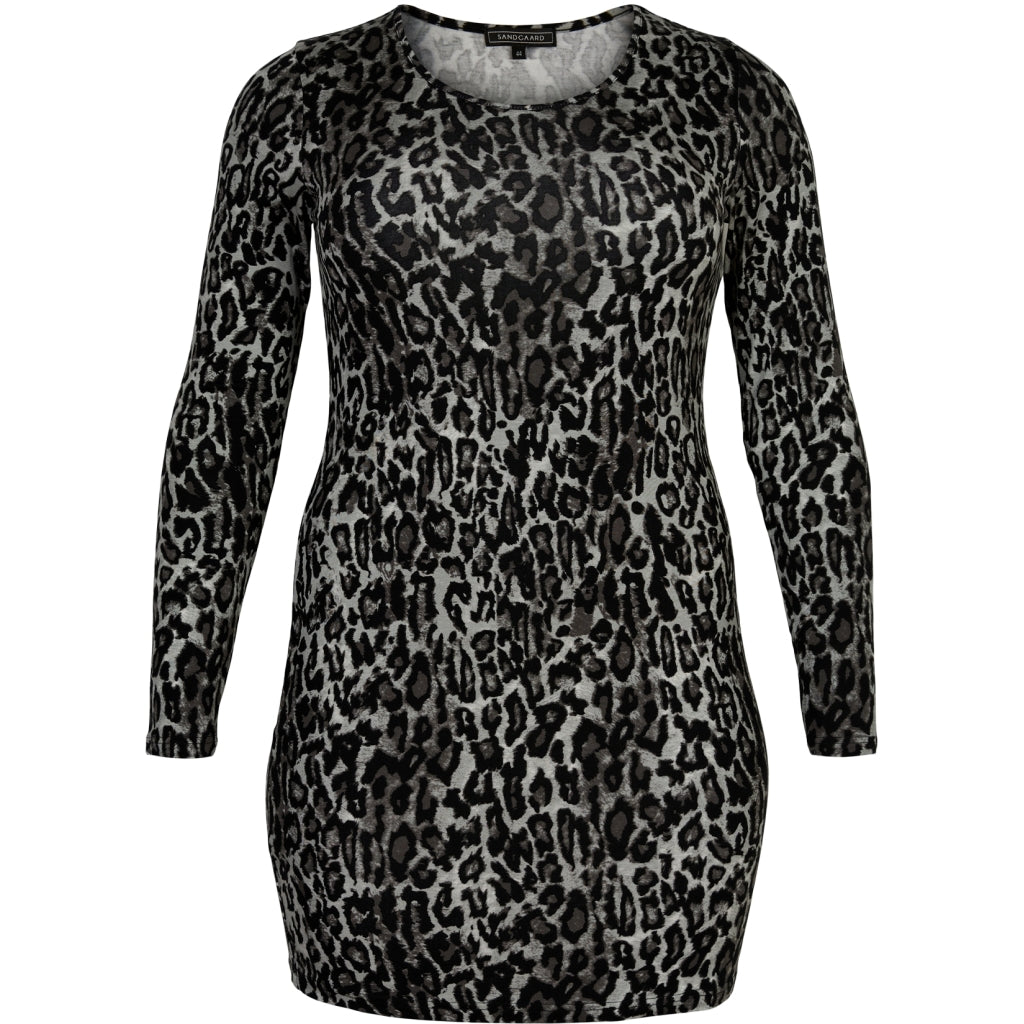 Sandgaard Slim lang ærmet t-shirt i leopard print Long Top Grey Leoprint