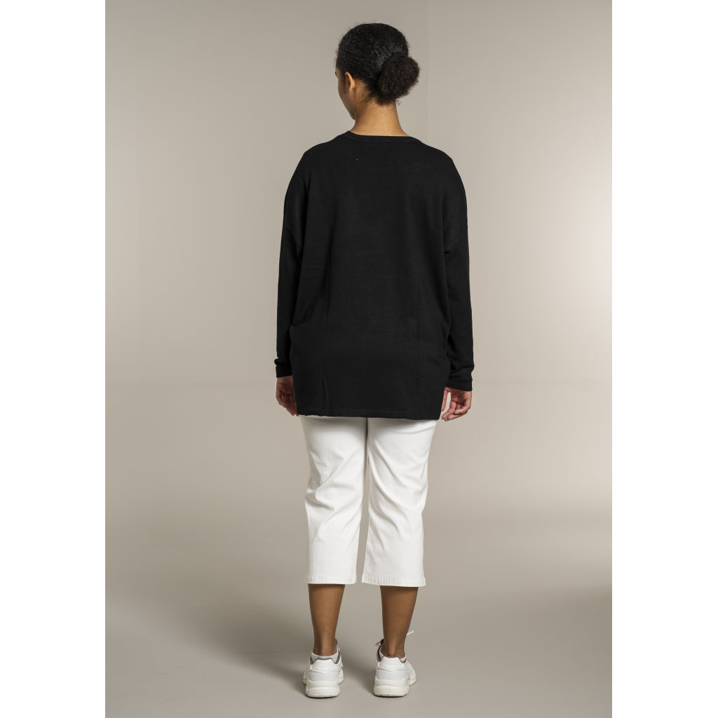 Sandgaard Strikket langærmet bluse Blouse Black