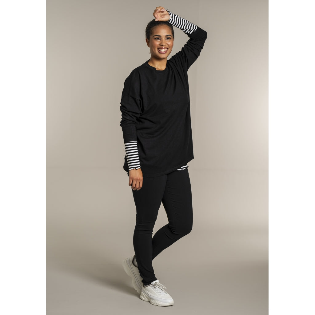 Sandgaard Strikket langærmet bluse Blouse Black