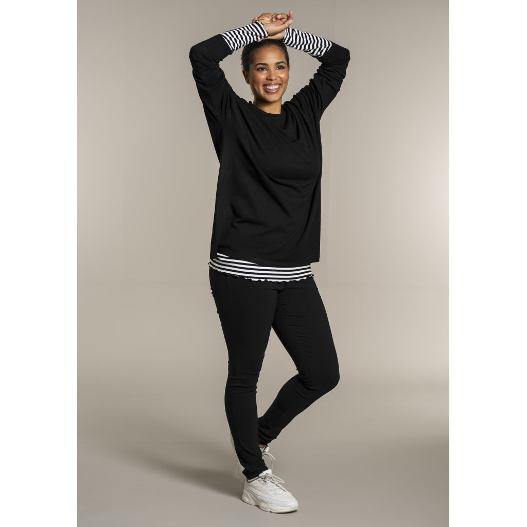 Sandgaard Strikket langærmet bluse Blouse Black