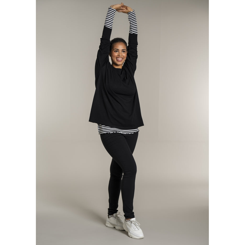 Sandgaard Strikket langærmet bluse Blouse Black