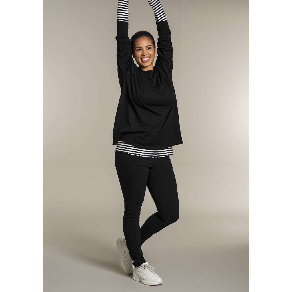 Sandgaard Strikket langærmet bluse Blouse Black