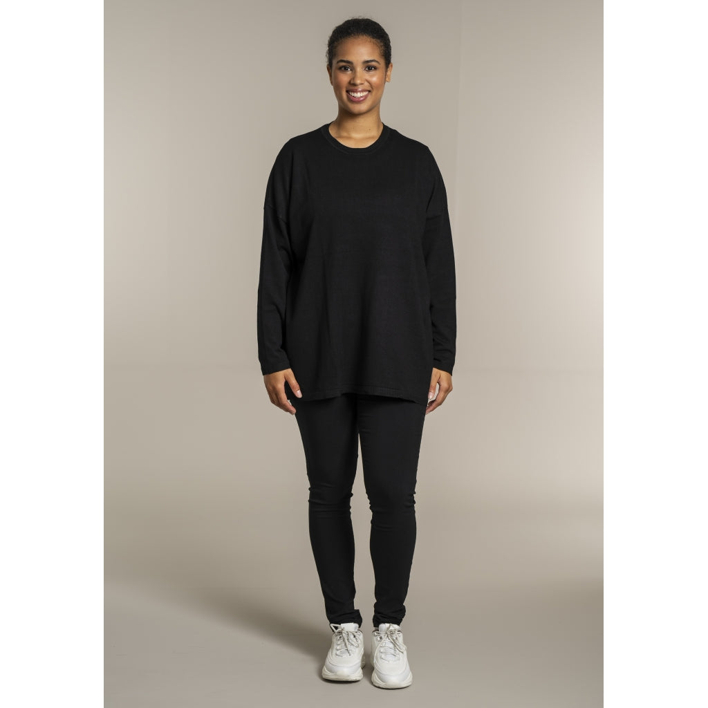Sandgaard Strikket langærmet bluse Blouse Black