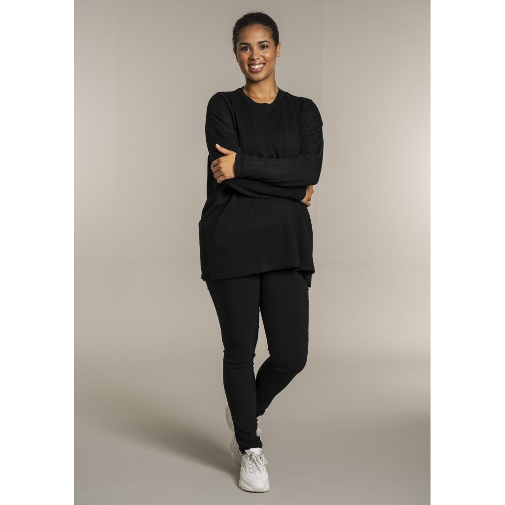 Sandgaard Strikket langærmet bluse Blouse Black