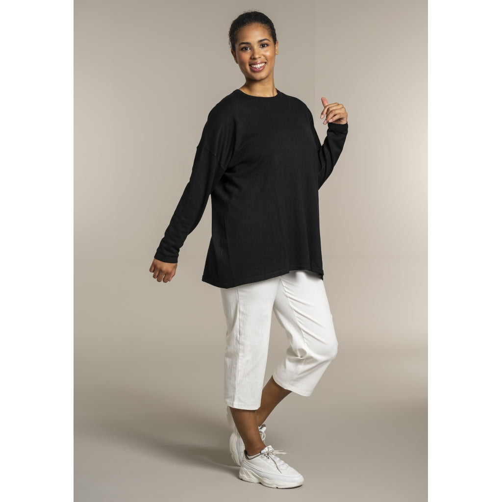 Sandgaard Strikket langærmet bluse Blouse Black