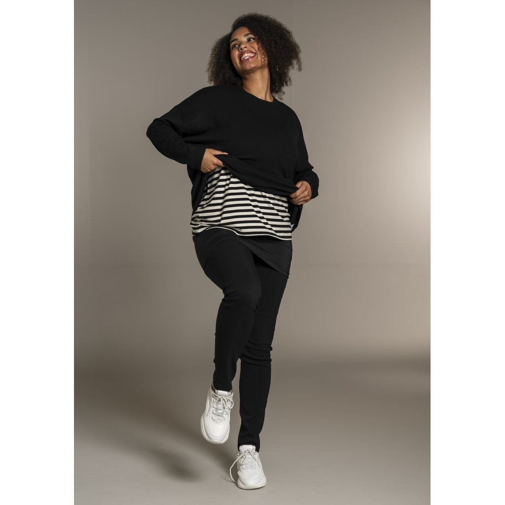 Sandgaard Strikket langærmet bluse Blouse Black