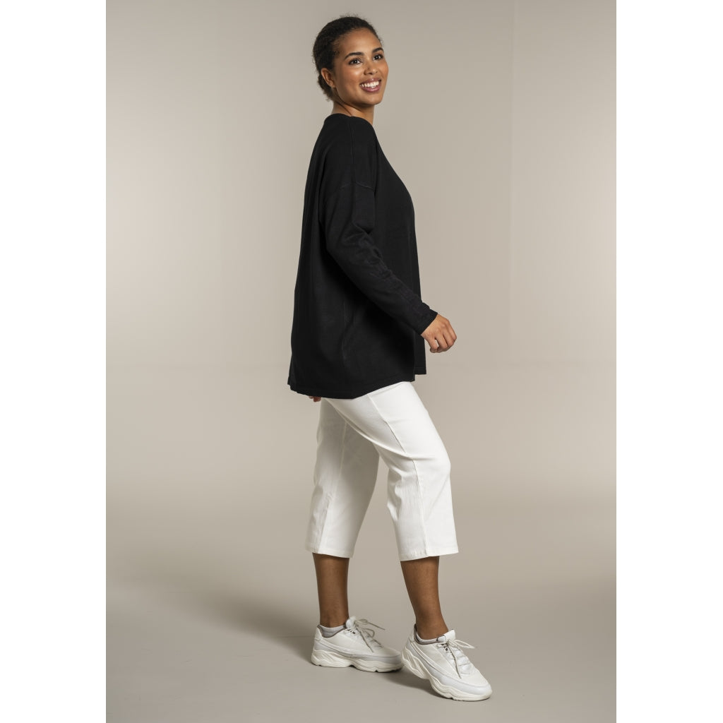 Sandgaard Strikket langærmet bluse Blouse Black