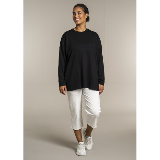 Sandgaard Strikket langærmet bluse Blouse Black
