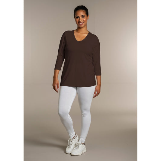Sandgaard T-shirt med 3/4 ærmer T-Shirt Brown