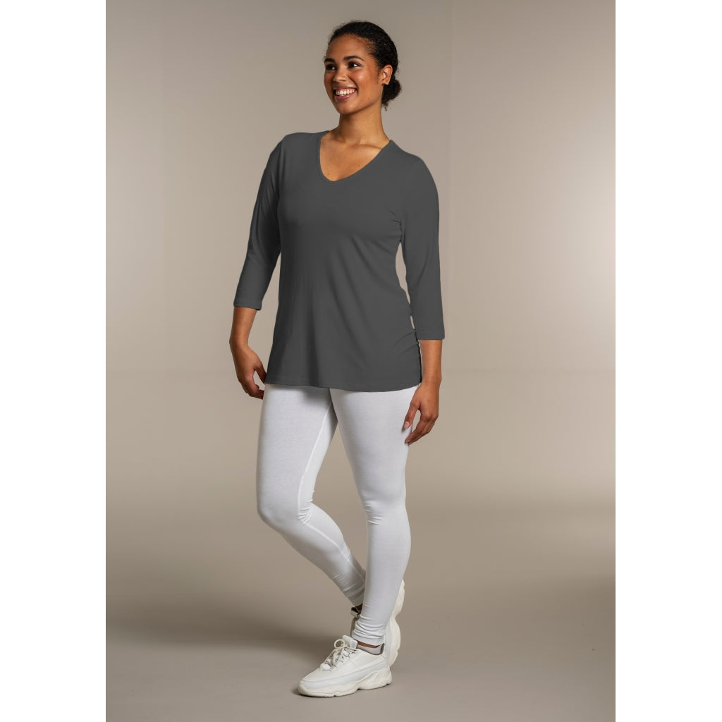 Sandgaard T-shirt med 3/4 ærmer T-Shirt Grey