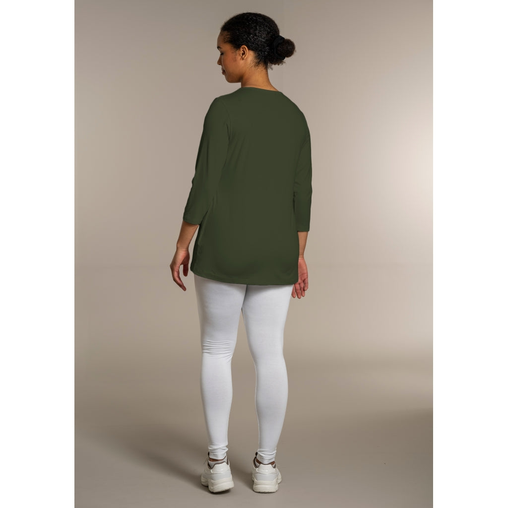 Sandgaard T-shirt med 3/4 ærmer T-Shirt Khakigreen