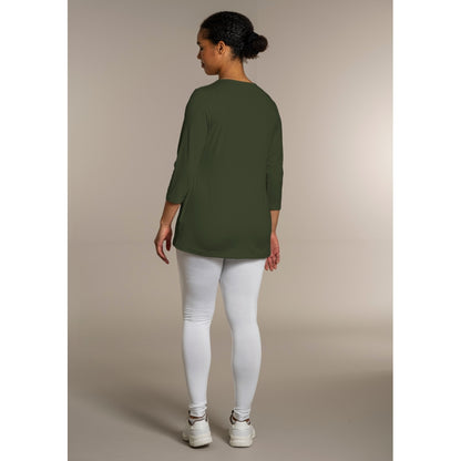 Sandgaard T-shirt med 3/4 ærmer T-Shirt Khakigreen
