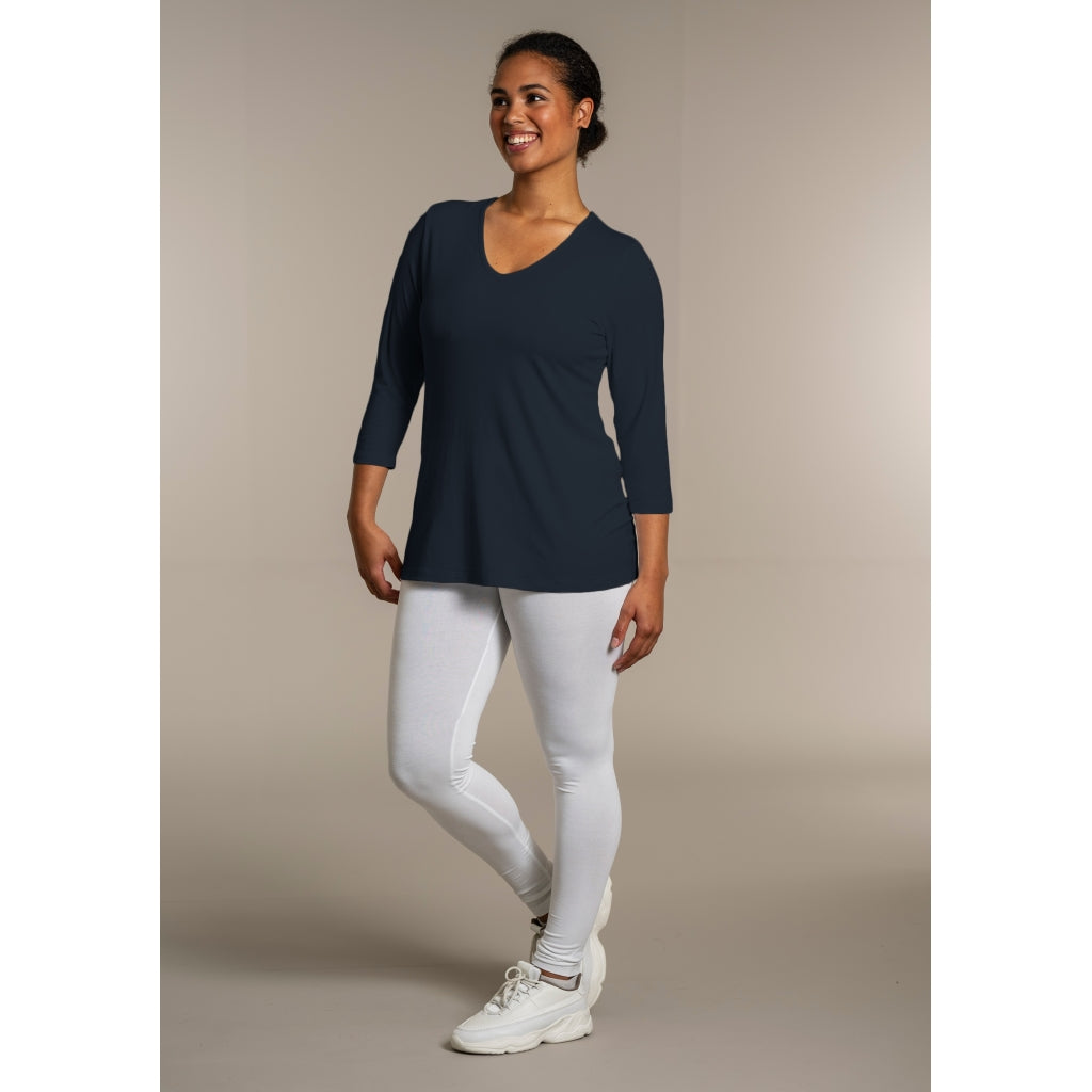 Sandgaard T-shirt med 3/4 ærmer T-Shirt 1 Dark Blue