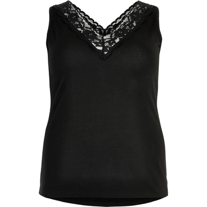 Sandgaard Top med V-hals og bomuld Top Black