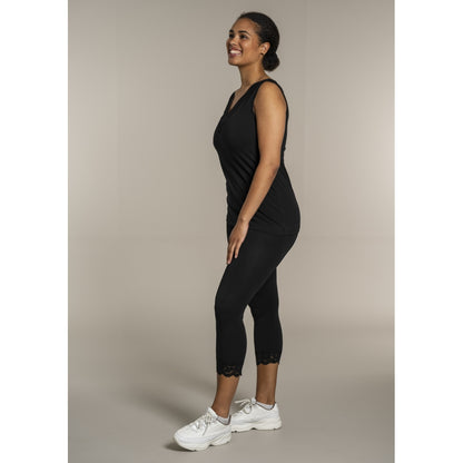 Sandgaard Top med V-hals og bomuld Top Black