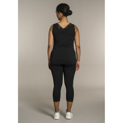 Sandgaard Top med V-hals og bomuld Top Black