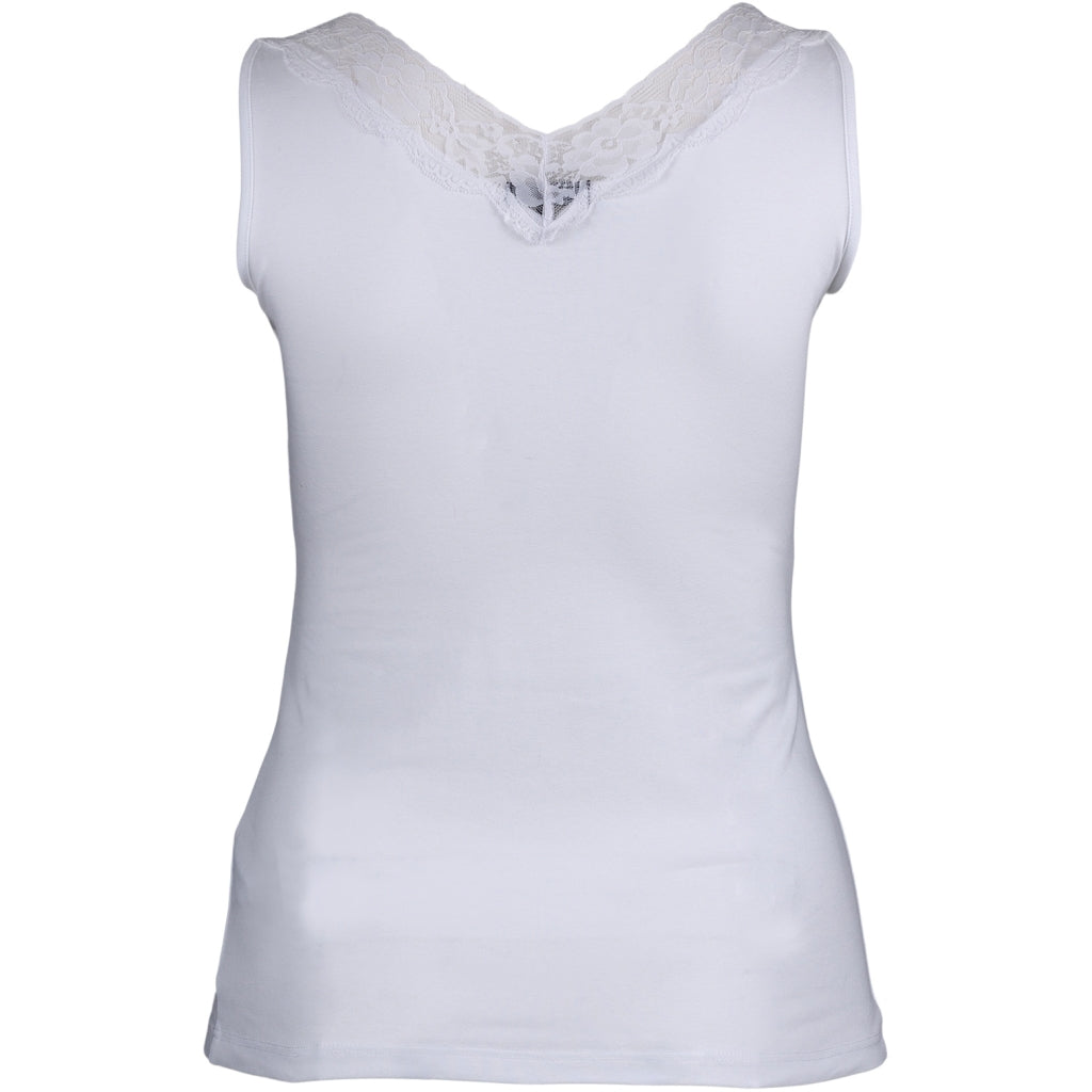 Sandgaard Top med V-hals og bomuld Top White