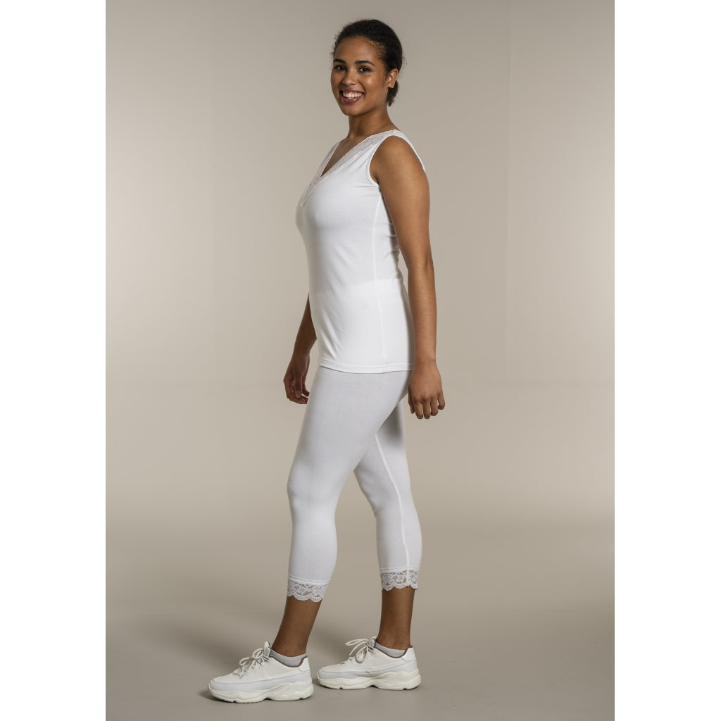 Sandgaard Top med V-hals og bomuld Top White