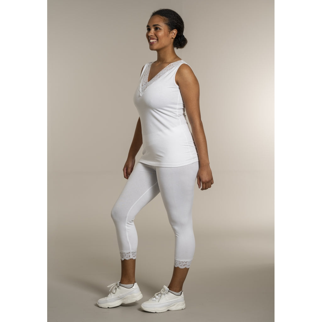 Sandgaard Top med V-hals og bomuld Top White