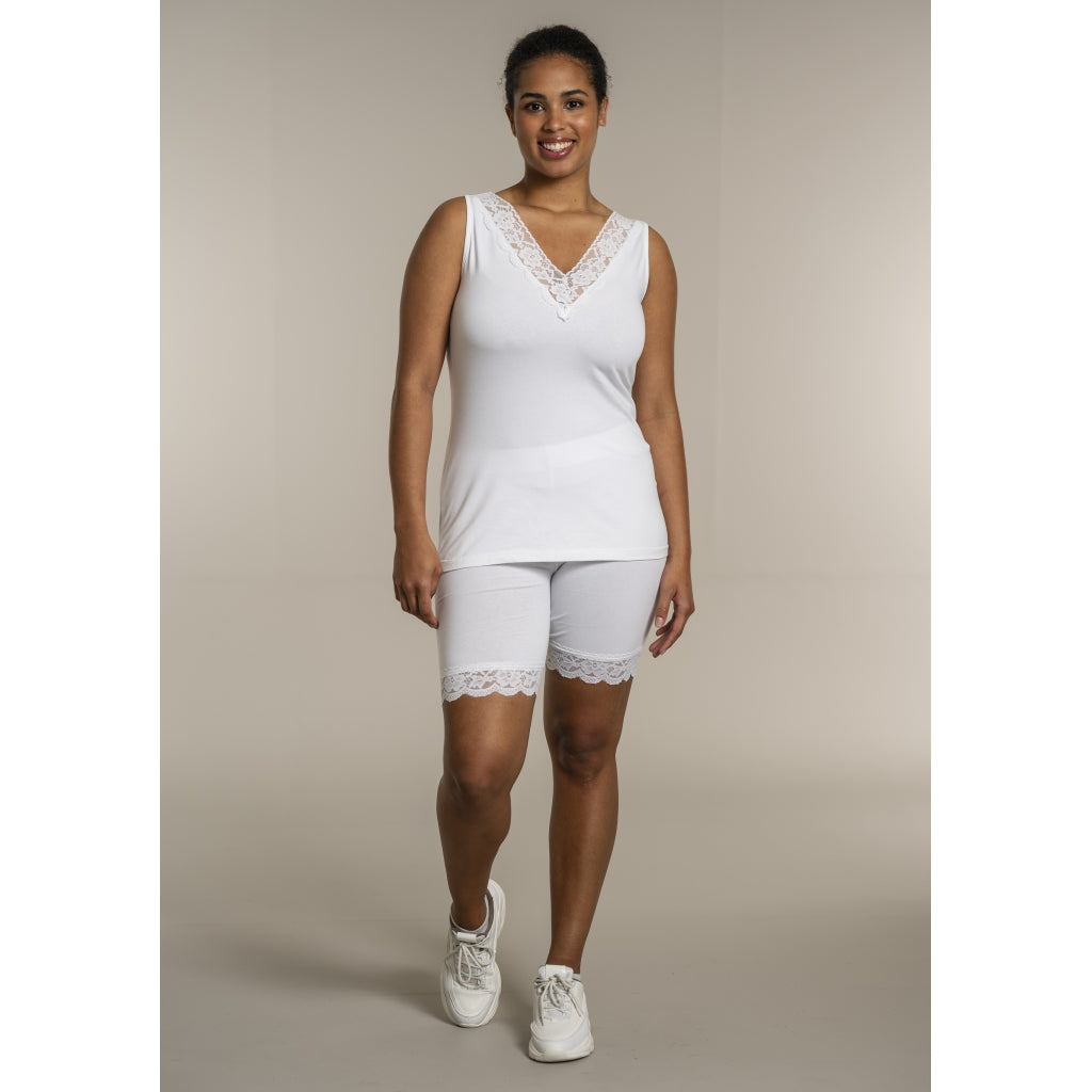 Sandgaard Top med V-hals og bomuld Top White